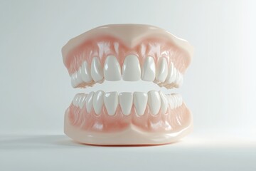 Fototapeta premium 3D Render of Teeth Model, Front View on White Background