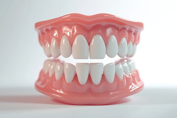 Obraz premium 3D Render of Teeth Model, Front View on White Background