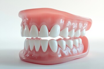 Obraz premium 3D Render of Teeth Model, Front View on White Background