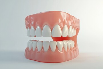 Obraz premium 3D Render of Teeth Model, Front View on White Background