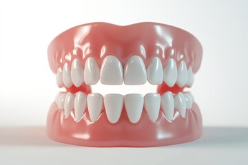 Obraz premium 3D Render of Teeth Model, Front View on White Background