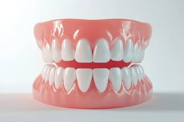 Obraz premium 3D Render of Teeth Model, Front View on White Background