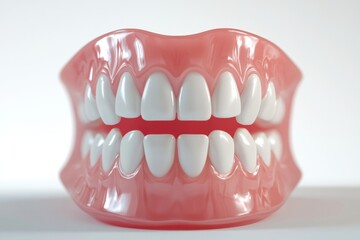 Obraz premium 3D Render of Teeth Model, Front View on White Background