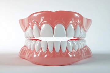 Obraz premium 3D Render of Teeth Model, Front View on White Background