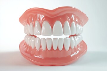 Obraz premium 3D Render of Teeth Model, Front View on White Background