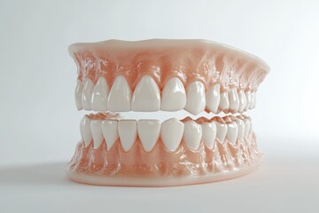 Obraz premium 3D Render of Teeth Model, Front View on White Background