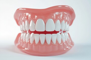 Obraz premium 3D Render of Teeth Model, Front View on White Background