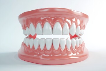 Obraz premium 3D Render of Teeth Model, Front View on White Background