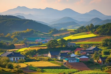 Korea s countryside featuring expansive plains