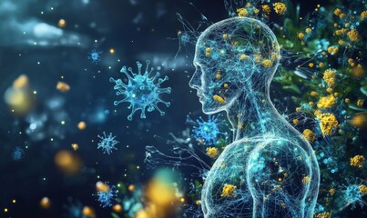 A vivid representation of immunotherapy, medical approach that leverages the body's immune system to fight diseases