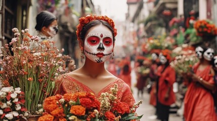 Vibrant Dia de los Muertos celebration through cinematic photography