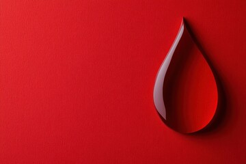Paper blood drop on red background symbolizes blood disorders like anemia sickle cell disease hemophilia leukemia and ITP