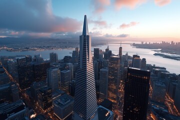 Naklejka premium Explore the Stunning Skyline of San Francisco at Dusk