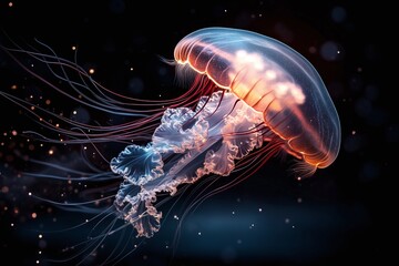 Explore the Beauty of a Glowing Jellyfish in its Natural Habitat