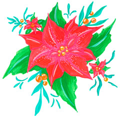 red flower isolated on white