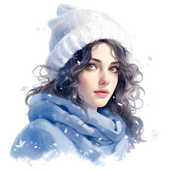 Young Girl Dressed for Festive Season – Perfect for Christmas Invites, Cards, Sublimation Designs, and Wall Art