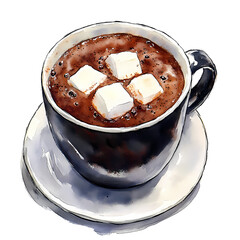 Cozy Hot Cocoa with Marshmallows – Perfect for Christmas Invites, Cards, Sublimation Designs, and Wall Art