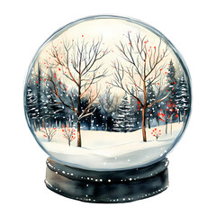 Festive Globe with Snow and Christmas Scenery – Perfect for Christmas Invites, Cards, Sublimation Designs, and Wall Art