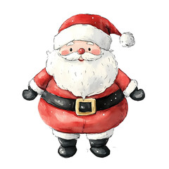 Watercolor Santa Claus in Festive Attire.  Perfect for invites, Christmas cards, sublimation designs, wall art.