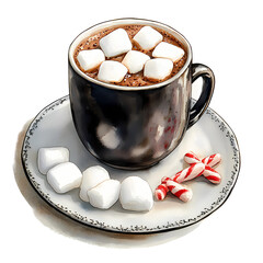 Cozy Hot Cocoa with Marshmallows – Perfect for Christmas Invites, Cards, Sublimation Designs, and Wall Art