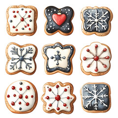 Sweet Sugar Cookies Decorated for Christmas – Perfect for Christmas Invites, Cards, Sublimation Designs, and Wall Art