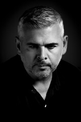 Stylish Male mid-50s in Black and Whire