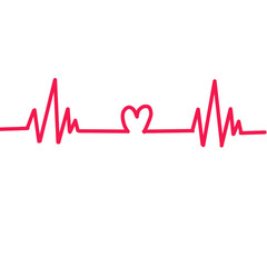 Cardiography white heart on white backgroung. 