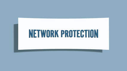 Network Protection. A card isolated on blue background.
