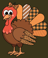 Thanksgiving turkey funny illustration