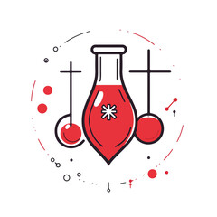 Blood Analysis Line Icon with Donate Two Blood Drops