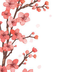Japanese Cherry Blossom New Year Card Background
