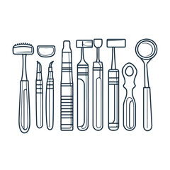Professional Dental Instruments Line Icon for Dentist Inventory