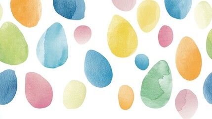  Multicolored droplets of paint dotted a white backdrop for a watercolor mural-like image