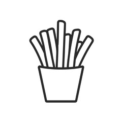 Modern French Fries Cone Line Icon for Graphic Design Projects