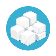 Obraz premium No Sugar Free Vector Icon with Vector Sugar Cubes