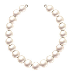Obraz premium Elegant Pearl Necklace Vector Illustration Isolated on White Background