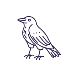 Fototapeta premium Raven Bird Line Icon Outline Vector Sign Linear