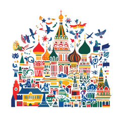 Russia Vector Illustration Isolated on White Background