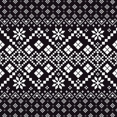 Nature vintages cross stitch traditional ethnic pattern paisley flower Ikat background abstract Thailand sarong seamless pattern for fabric print cloth dress carpet curtains and sarong.