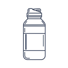 Sleek Sport Shaker Bottle Line Icon Vector Illustration