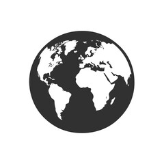 Fototapeta premium World Solid Icon Earth Vector Illustration