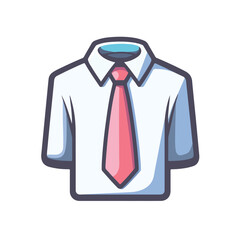 Professional Male Dress Shirt and Tie Icon for Uniforms