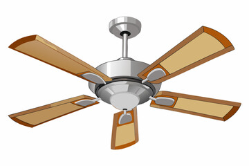 Ceiling fan isolated on white background vector illustration 