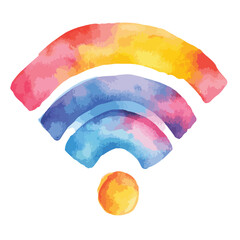 Watercolor Wifi Icon Vector Isolated Illustration