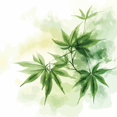 Fresh Green Japanese Paper Watercolor Background