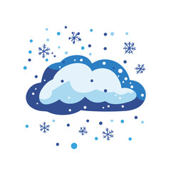 Winter Cloud Snow Snowflake Cartoon Style Abstract Background