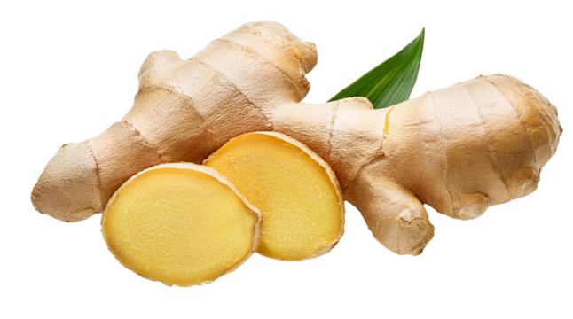 fresh Ginger root and slice