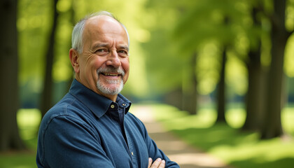 Fototapeta premium Smiling Senior Man in a Park