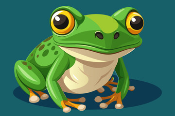 Stunning native frog of Australia with gorgeous green skin and big eyes 