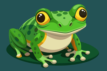 Stunning native frog of Australia with gorgeous green skin and big eyes 